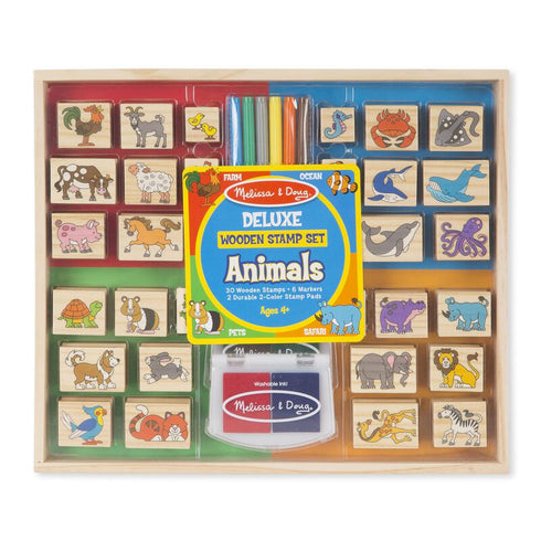 M&D DELUXE WOODEN STAMP SET ANIMAL MELISSA & DOUG
