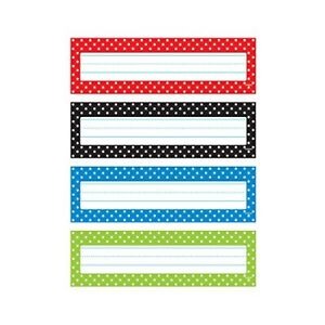 TREND ENTERPRISES, INC. Polka Dots Desk Toppers Name Plates VAR. Pk., 32 ct