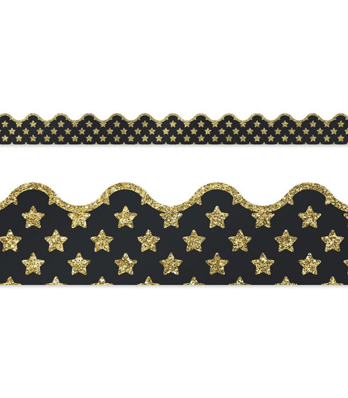 BORDER GOLD GILTTER STARS