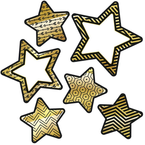 CUT OUTS BLACK GOLD STARS