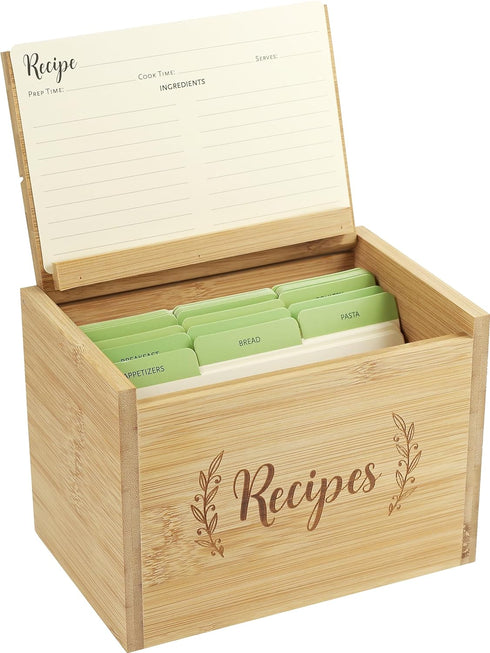 RECIPE BOX SET WOOD