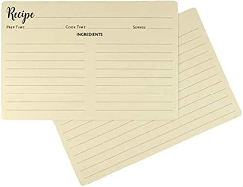 Premium Recipe Cards - Set of 50 (4 x 6 inches, double-sided, rounded corners)