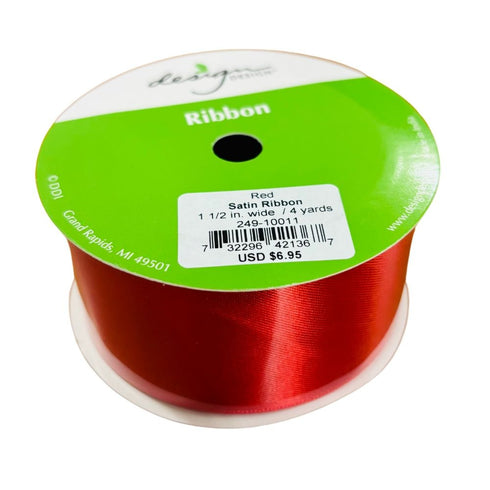 SATIN RED 1 1/2 RIBBON