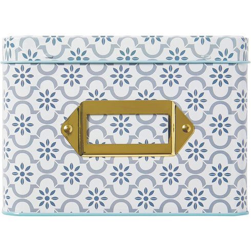 TRUE BLUE TIN RECIPE BOX