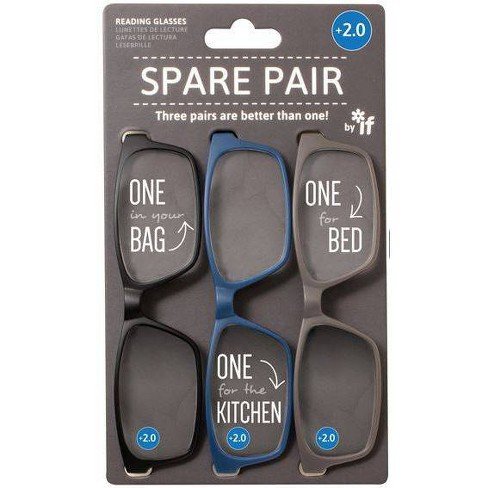READING GLASSES SET OF 3 +2.0