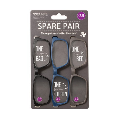 READING GLASSES SET OF 3 +2.5