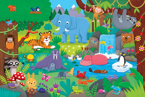 ANIMAL KINGDOM FLOOR PUZZLE 48 PC - PETER PAUPER PRESS