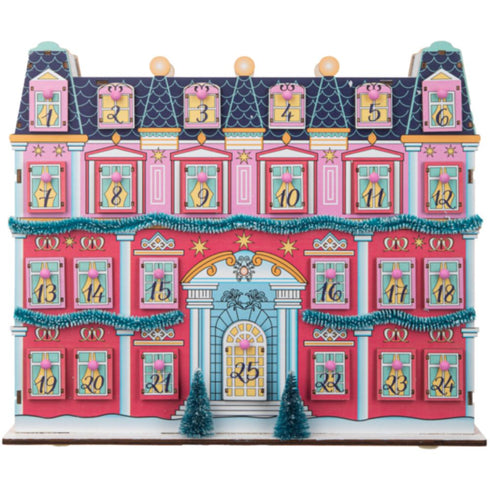 14-Inch Premium Wooden Christmas Advent House Calendar