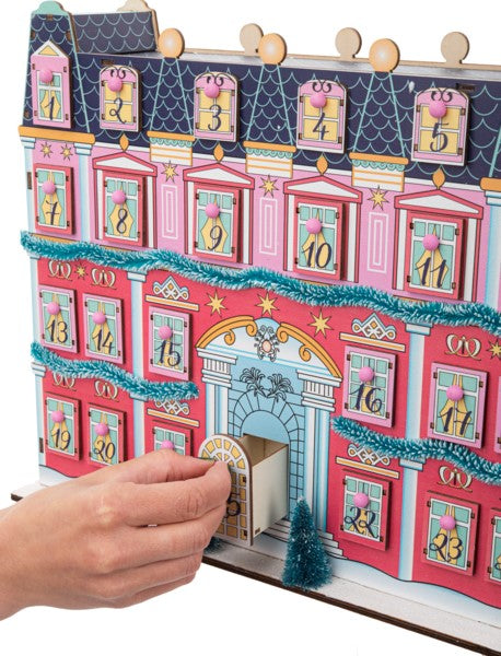 14-Inch Premium Wooden Christmas Advent House Calendar