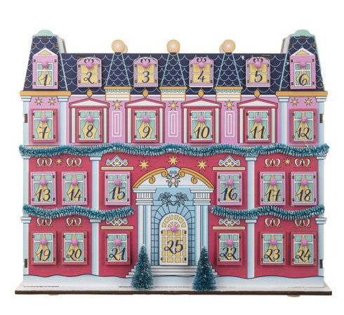 14-Inch Premium Wooden Christmas Advent House Calendar