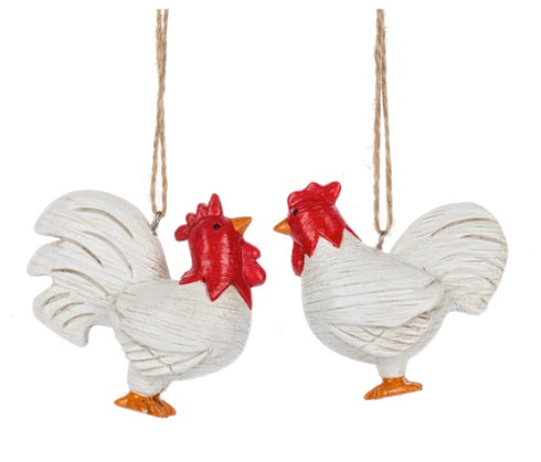 FOLK ART CHICKEN ORNAMENT