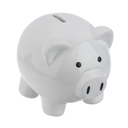 PIGGY MONEY BANK WHITE