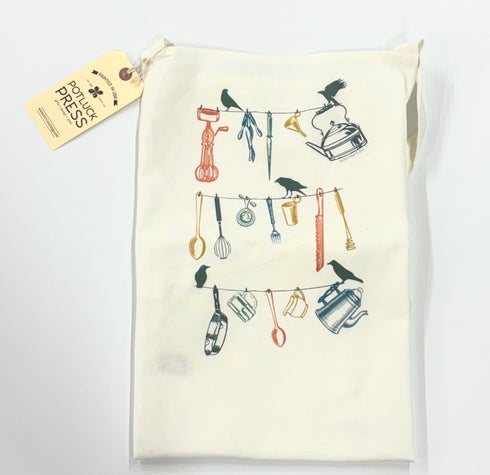 APRON KITCHEN TOOLS BIRDS