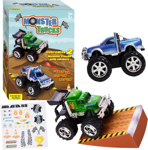 CREATIVITY FOR KIDS MONSTER TRUCKS KIT: CUSTOMIZE 2 MONSTER TRUCK TOYS