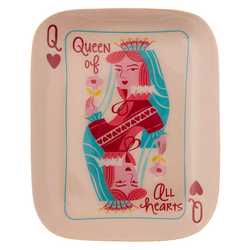 ENAMEL TRAY QUEEN HEARTS