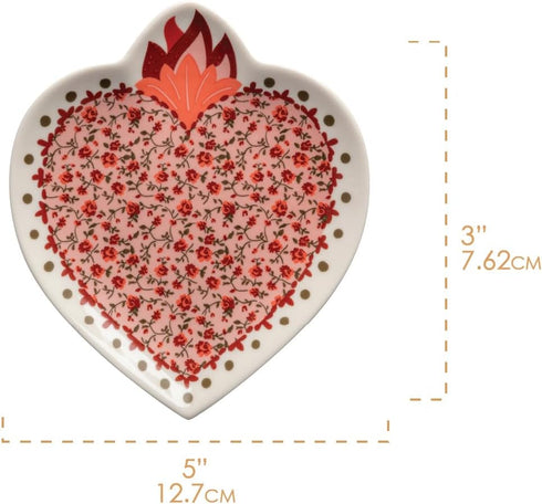 TRINKET TRAY HEART FLOWERS