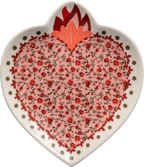 TRINKET TRAY HEART FLOWERS