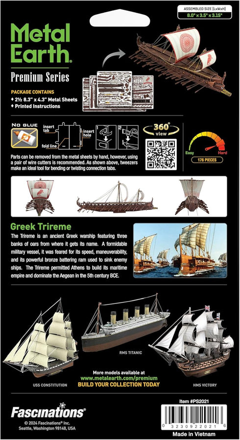 METAL EARTH GREEK TRIREME SHIP