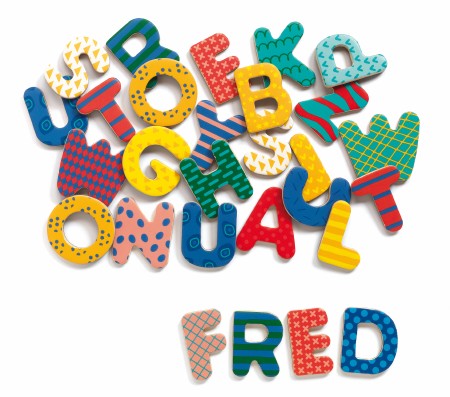 WOODEN ABC MAGNETIC LETTERS
