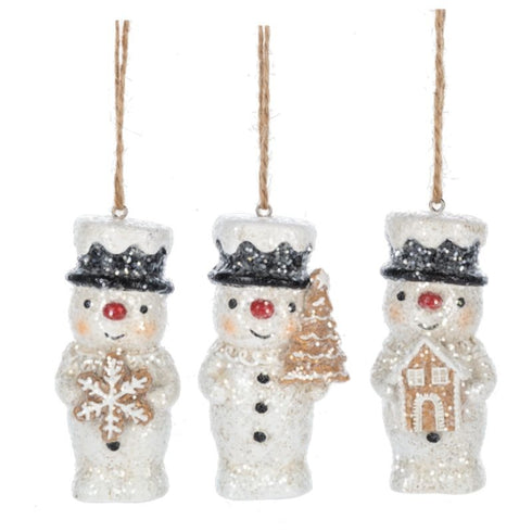 GINGERBREAD SNOWMAN ORNAMENT - (1 ITEM – RANDOM COLOR)