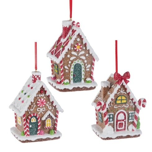 GINGERBREAD HOUSE ORNAMENT - (1 ITEM – RANDOM COLOR)