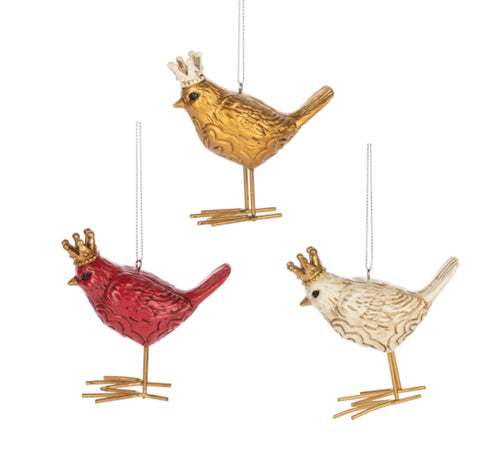 CROWNED BIRD ORNAMENT - (1 ITEM – RANDOM COLOR)
