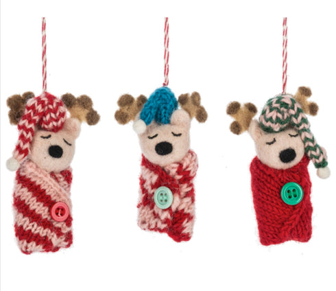 DEER SLEEPING ORNAMENT - (1 ITEM – RANDOM COLOR)