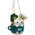 CAT IN CUP HANGING PLANTER
