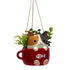 CAT IN CUP HANGING PLANTER