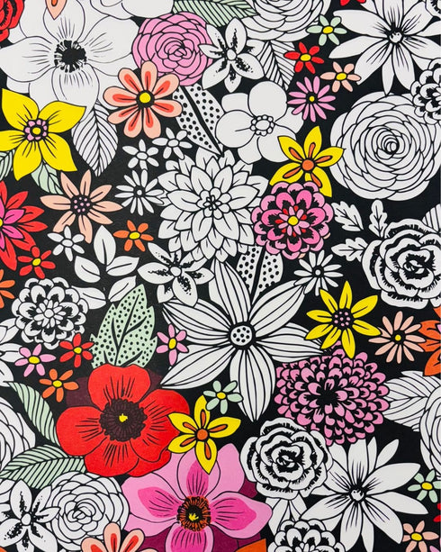 SKETCH FLOWERS FLAT WRAP