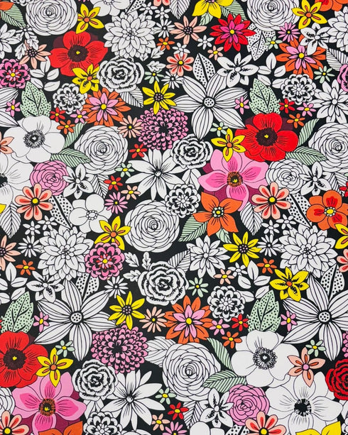 SKETCH FLOWERS FLAT WRAP