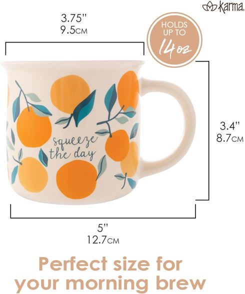 MUG SQUEEZE THE DAY ORANGE