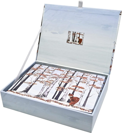 XMAS CARDS FOX BIRCHES