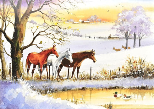 XMAS CARDS HORSES WINTER