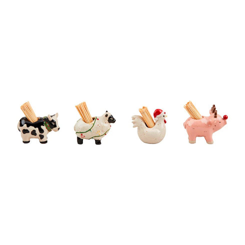 XMAS FARM ANIMAL TOOTHPICK SET - (1 ITEM – RANDOM COLOR)