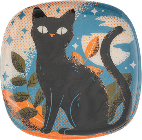 ENAMEL TRAY BLACK CAT
