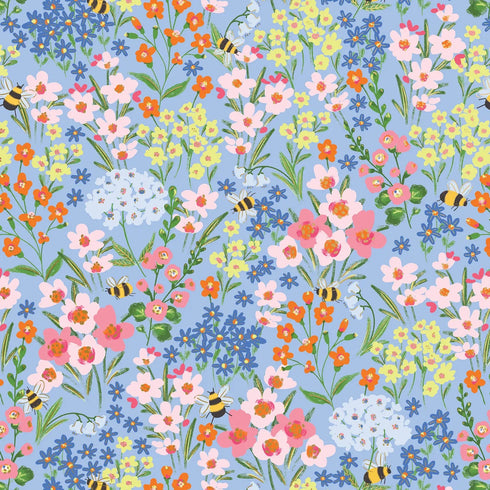 GARDEN BEES FLOWERS ROLL WRAP