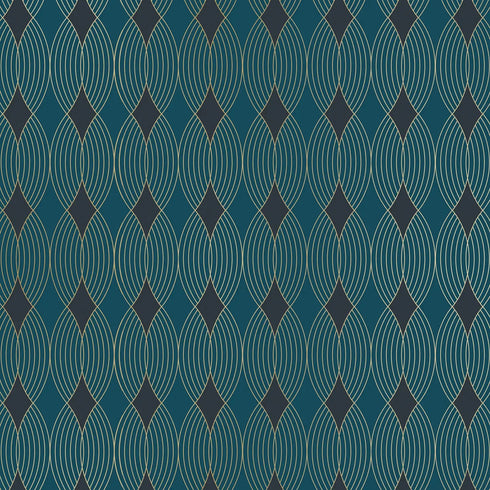 GILDED GEO BLUE ROLL WRAP