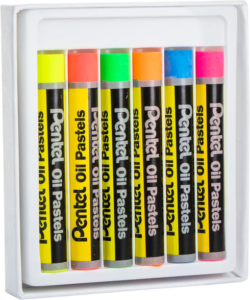 PENTEL ARTS FLUORESCENT OIL PASTELS - 6 COLORS