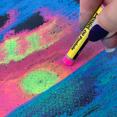 PENTEL ARTS FLUORESCENT OIL PASTELS - 6 COLORS