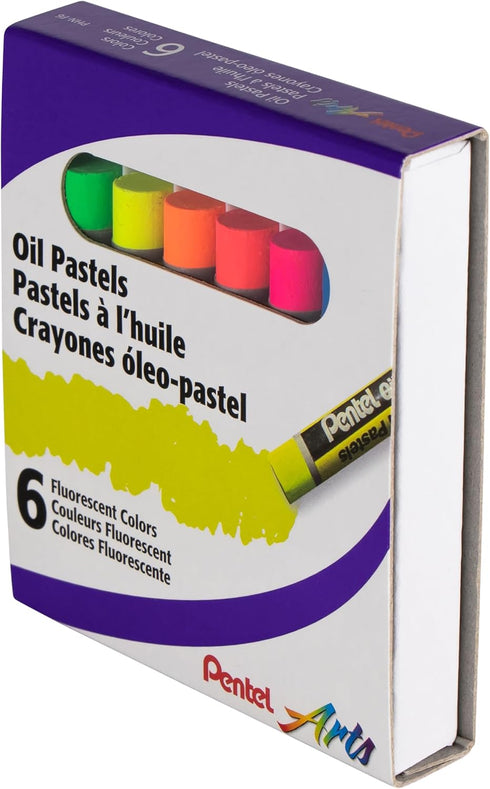 PENTEL ARTS FLUORESCENT OIL PASTELS - 6 COLORS
