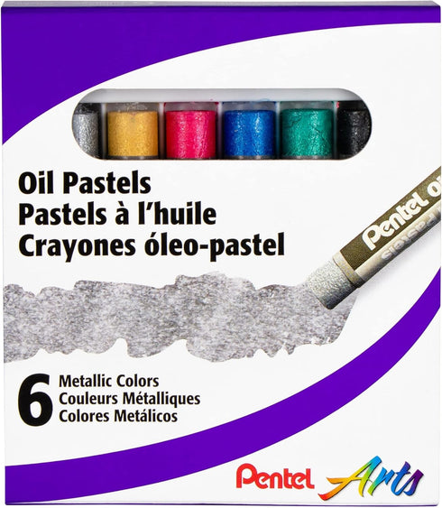 PENTEL ARTS METALLIC OIL PASTELS - 12 COLORS