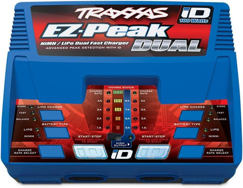 TRAXXAS EZ-PEAK PLUS 100 WATT NIMH/LIPO DUAL CHARGER WITH ID SYSTEM