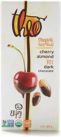 THEO CHOCOLATE BAR - CHERRY & ALMOND DARK
