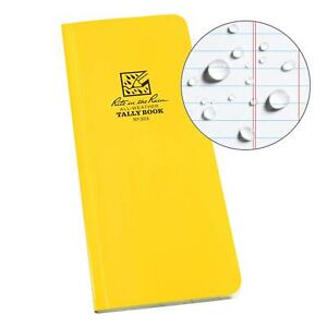 Rite in the Rain Weatherproof Soft Cover Tally Notebook, 3 1/2" x 8", Yellow