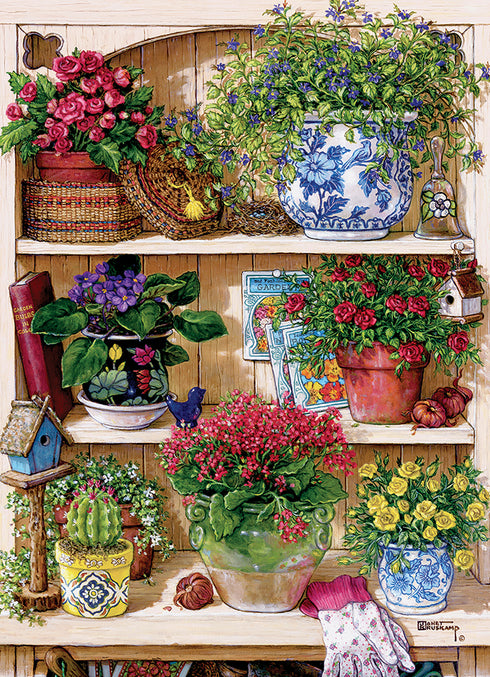 FLOWER CUPBOARD 500 PIECE COBBLE HILL PUZZLE - KRUSKAMP. JANET