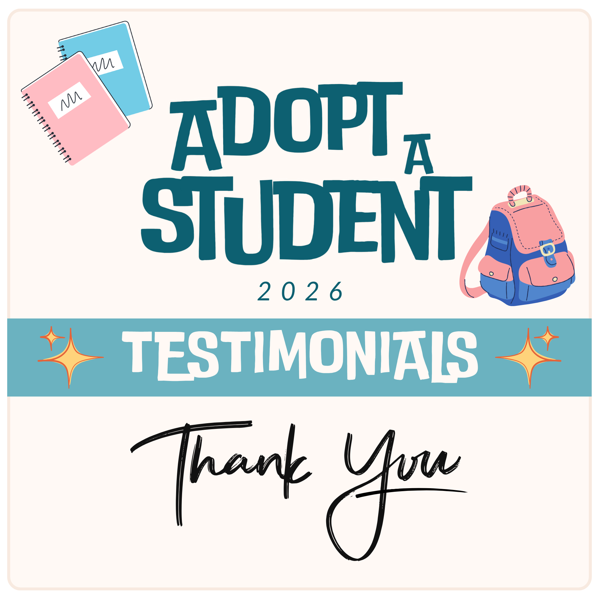 Adopt a Student 2026 Testimonials