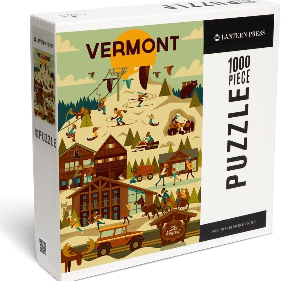 Ski Resort Geometric 1000 Piece Jigsaw Puzzle - Lantern Press 20 0744252450038_99edfe74-e622-4bdf-9919-613d39e93c91