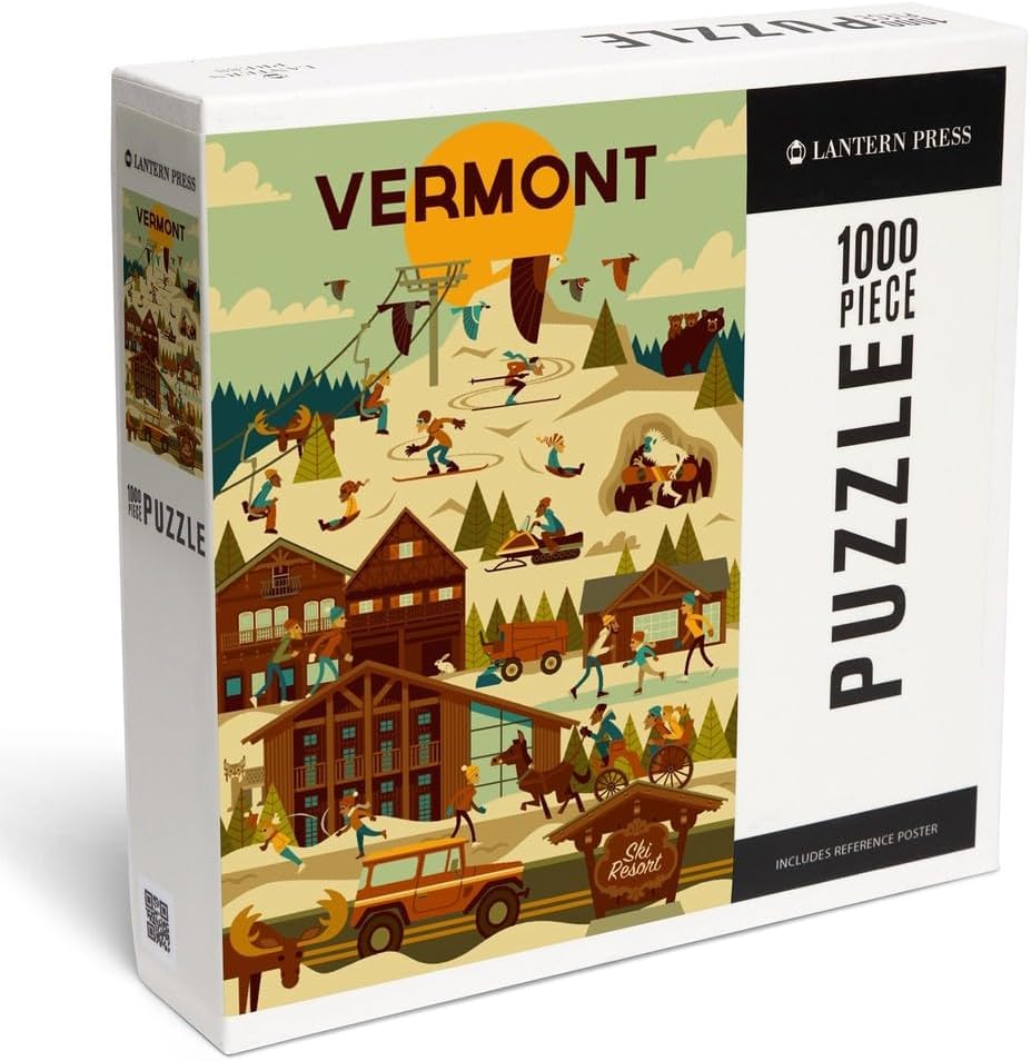 Ski Resort Geometric 1000 Piece Jigsaw Puzzle - Lantern Press 20 0744252450038_99edfe74-e622-4bdf-9919-613d39e93c91