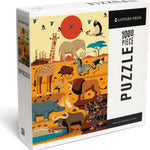 Savanna Animals Textured Geometric 1000 Piece Jigsaw Puzzle - Lantern Press 20 0744252494230_823ab79f-a961-461d-9450-21ea0951b243